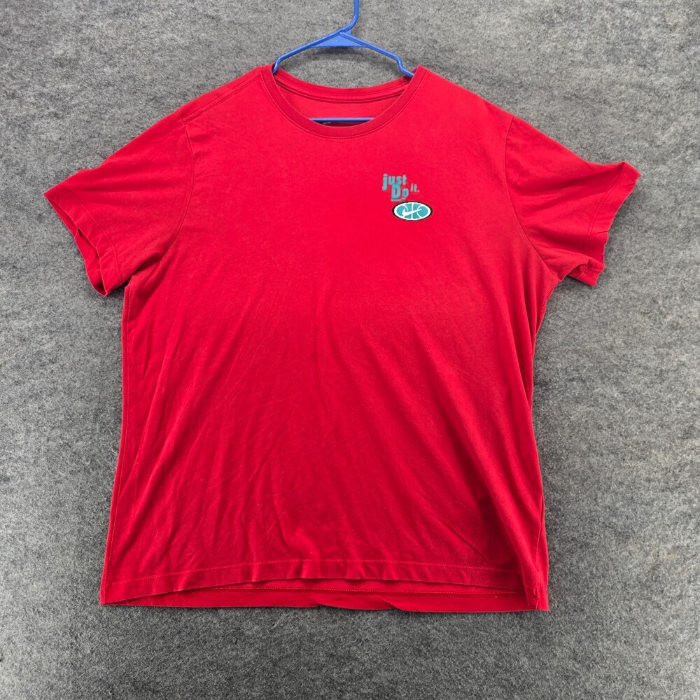 Nike Shirt Mens XL Dri Fit Short Sleeve Red Just Do It